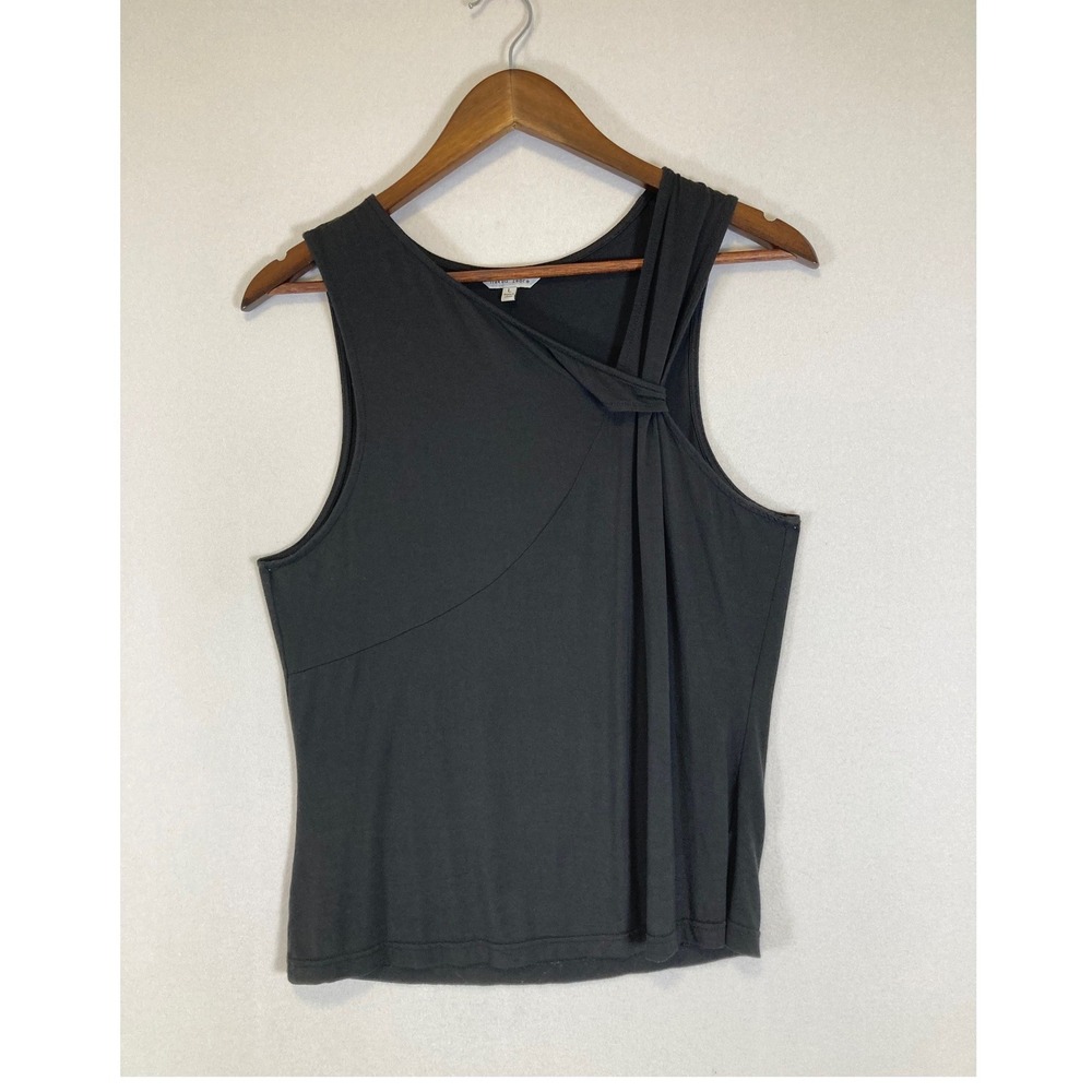 Minimalist Naked Zebra Womens Large Black Asymmetrical Knot Shoulder Tank Top‎